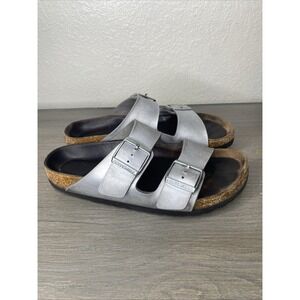 Birkenstock Arizona Icy Metallic Anthracite Silver Womens‎ Sz 38